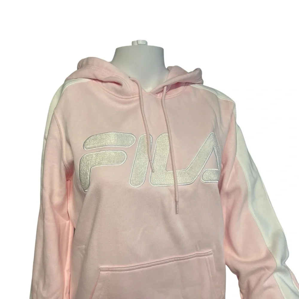 Fila NWT Women’s Pink Embroidered Hoodie Sweatshirt - Picture 2 of 6